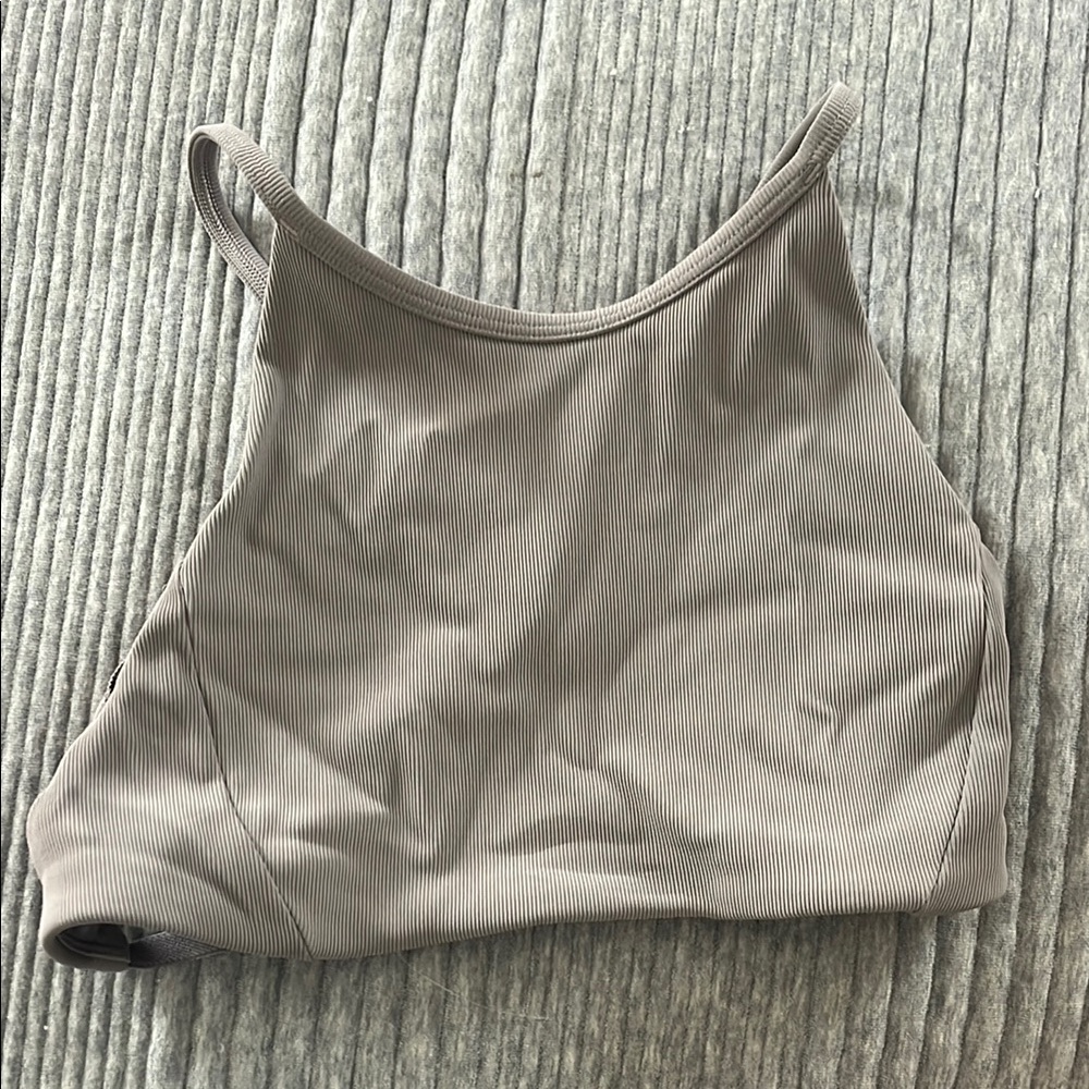 Lululemon Ribbed Tan sports bra/crop top (no padding)